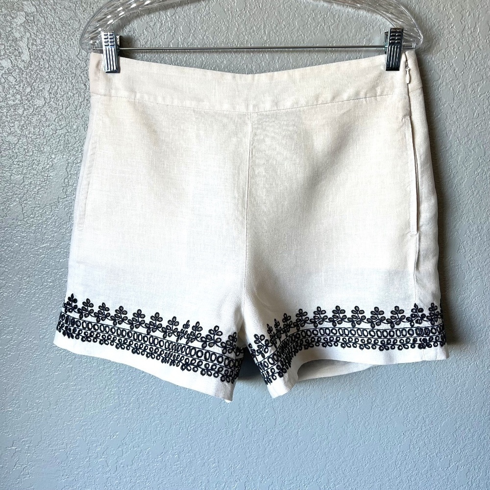 *FIRM PRICE* J. Crew 100% linen floral eyelet embroidered trim